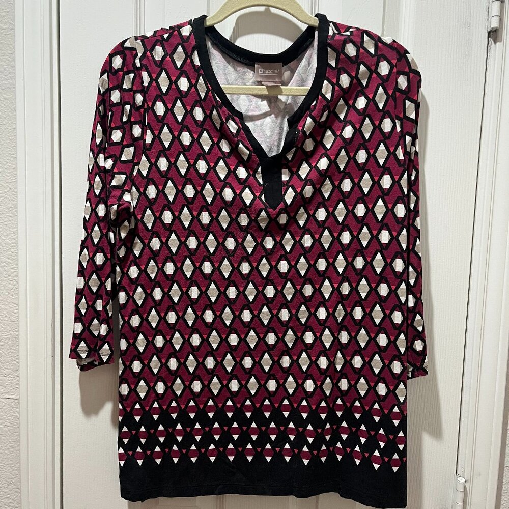 Chicos Patterned Tunic/Blouse
